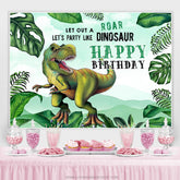 Lasst uns Party Wie Dinosaurier Grün Glücklich Geburtstag Hintergrund